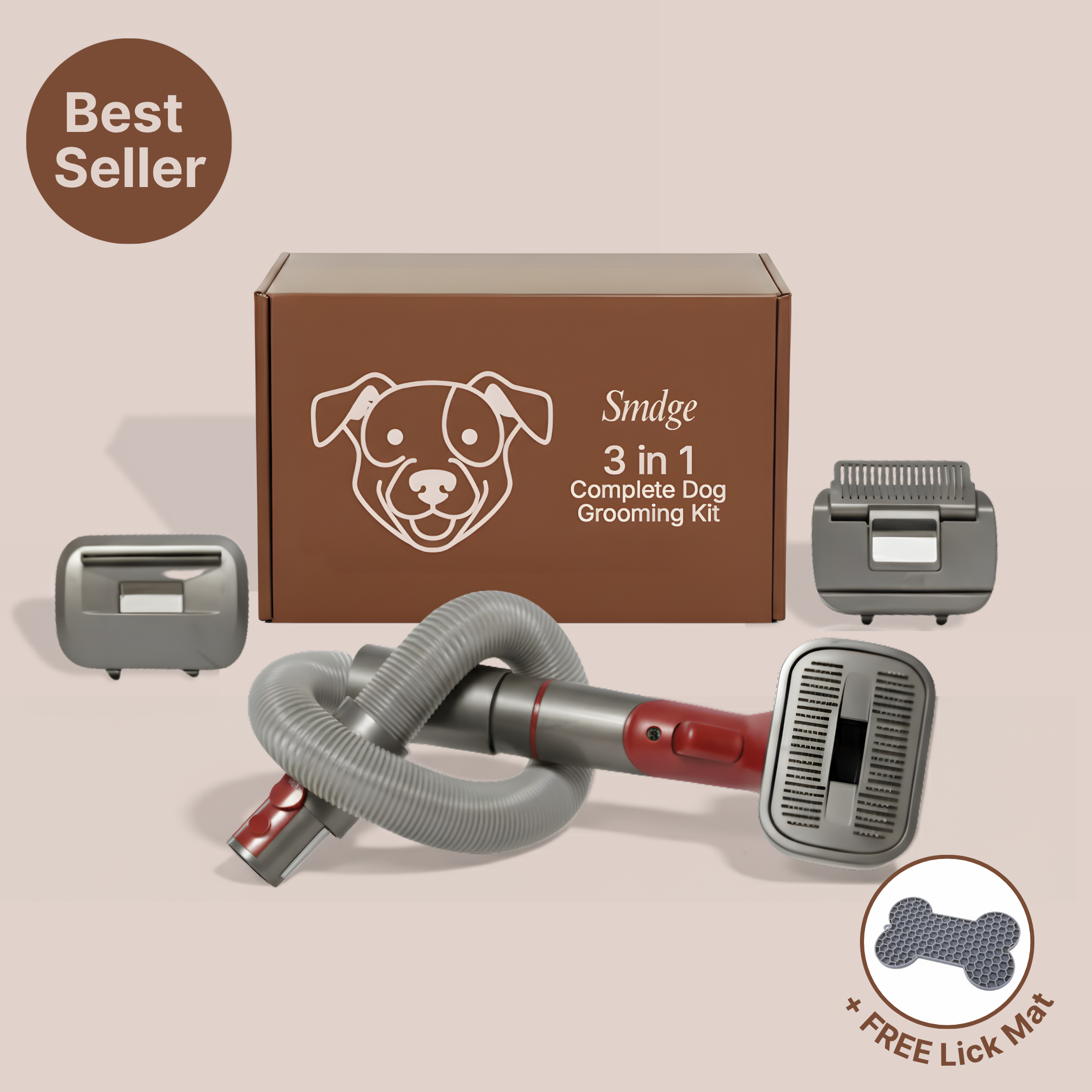 Smdge™ 3 in 1 Vacuum Dog Grooming Kit