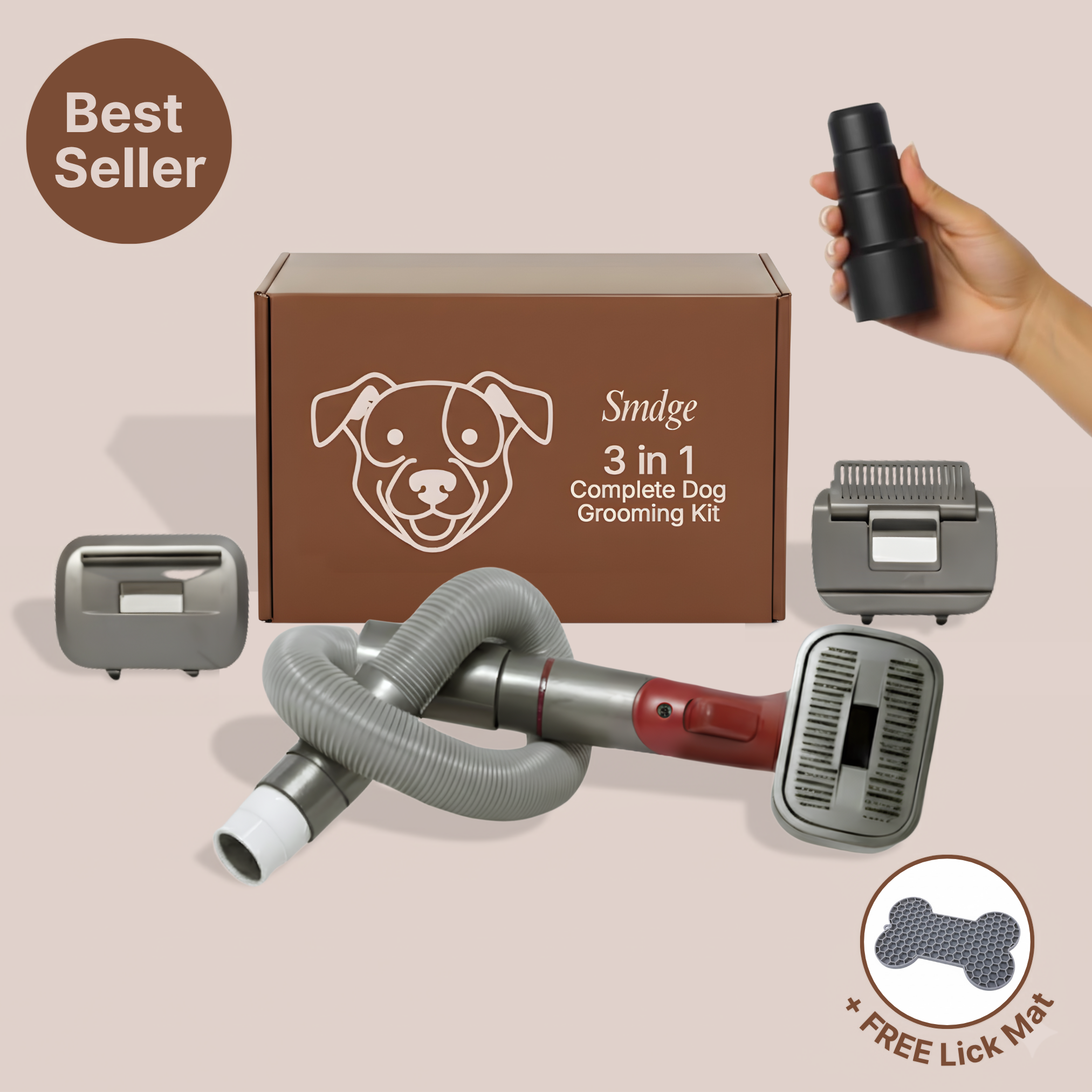 Smdge™ 3 in 1 Vacuum Dog Grooming Kit