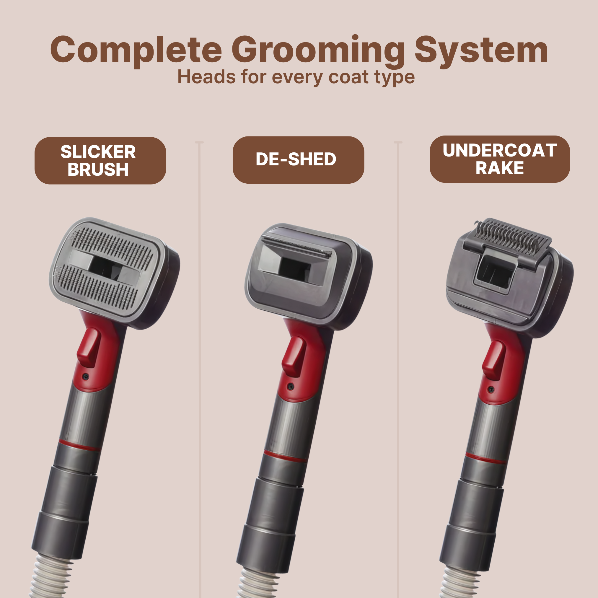 Smdge™ 3 in 1 Vacuum Dog Grooming Kit